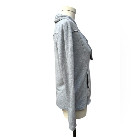 Market & Spruce Antonia Asymmetrical Side Zip Moto Knit Cardigan in Gray, Small - Picture 7 of 12